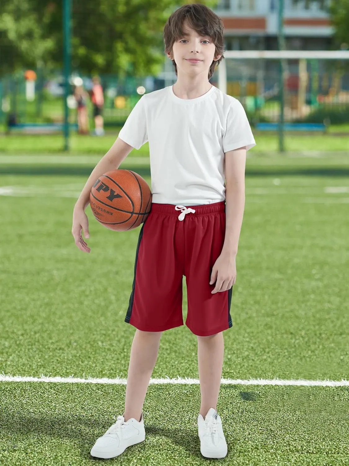 Resinta 5 Pack Boys Shorts Boys Basketball Athletic Shorts Kids Active Gym Soccer Sports Shorts Mesh Quick Dry Elastic Waist
