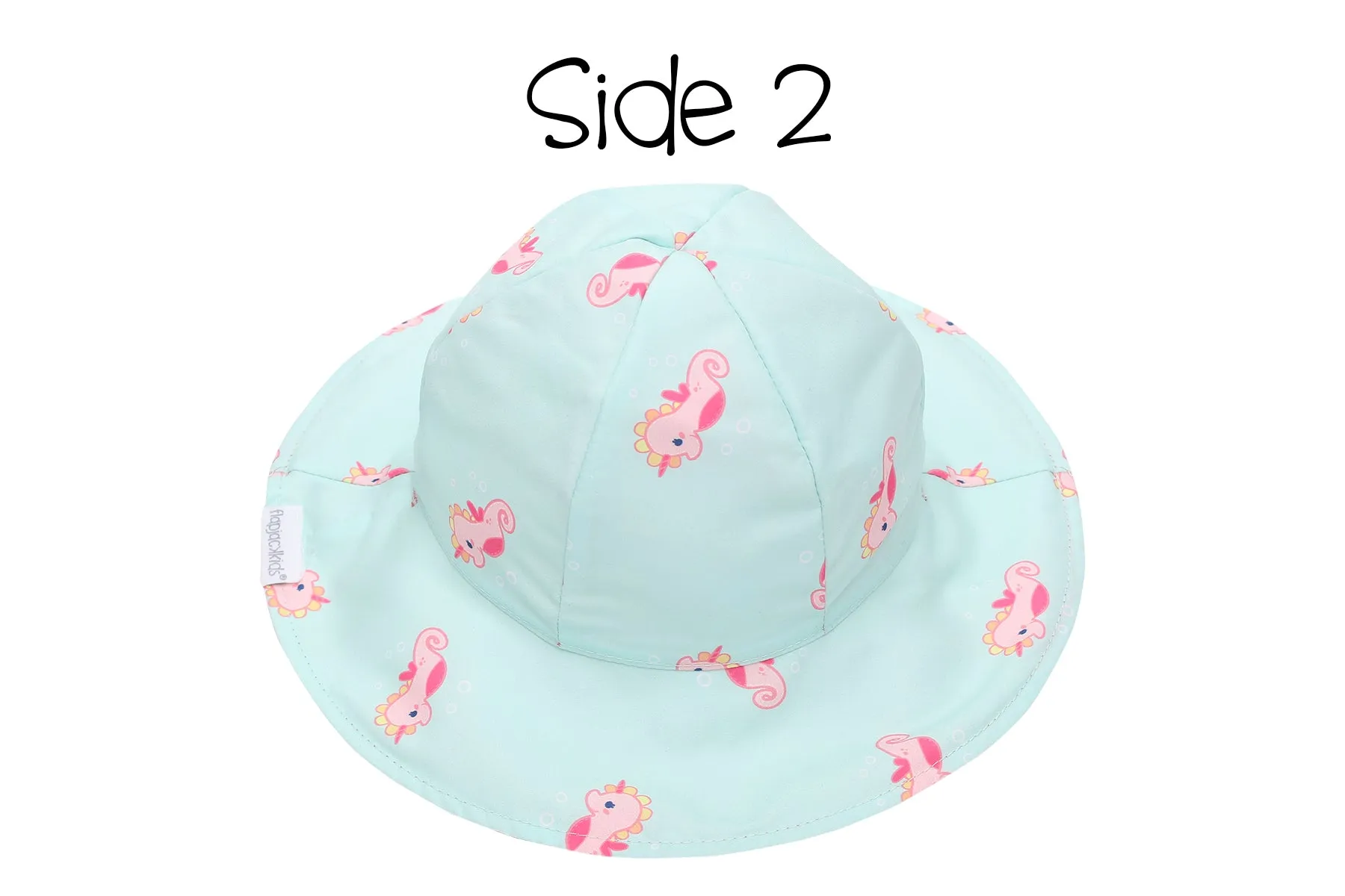 Reversible Baby & Kids Patterned Sun Hat - Mermaid | Seahorse