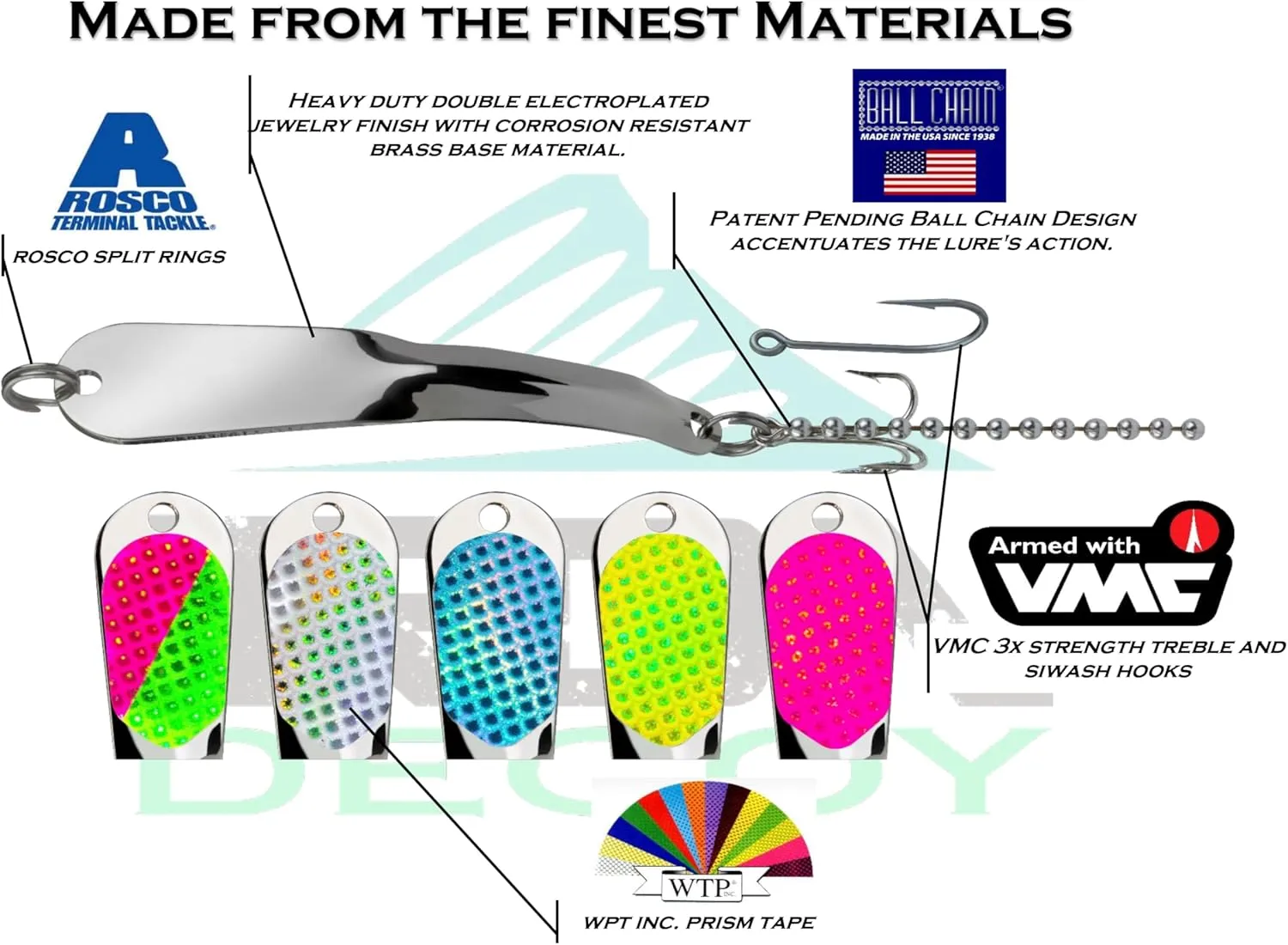 Salty Fishing Lure Spoon, Saltwater, Casting, Trolling, Jigging, Seatrout, Striped Bass, Mackerel, Snook, Tarpon, Bluefish, Salmon