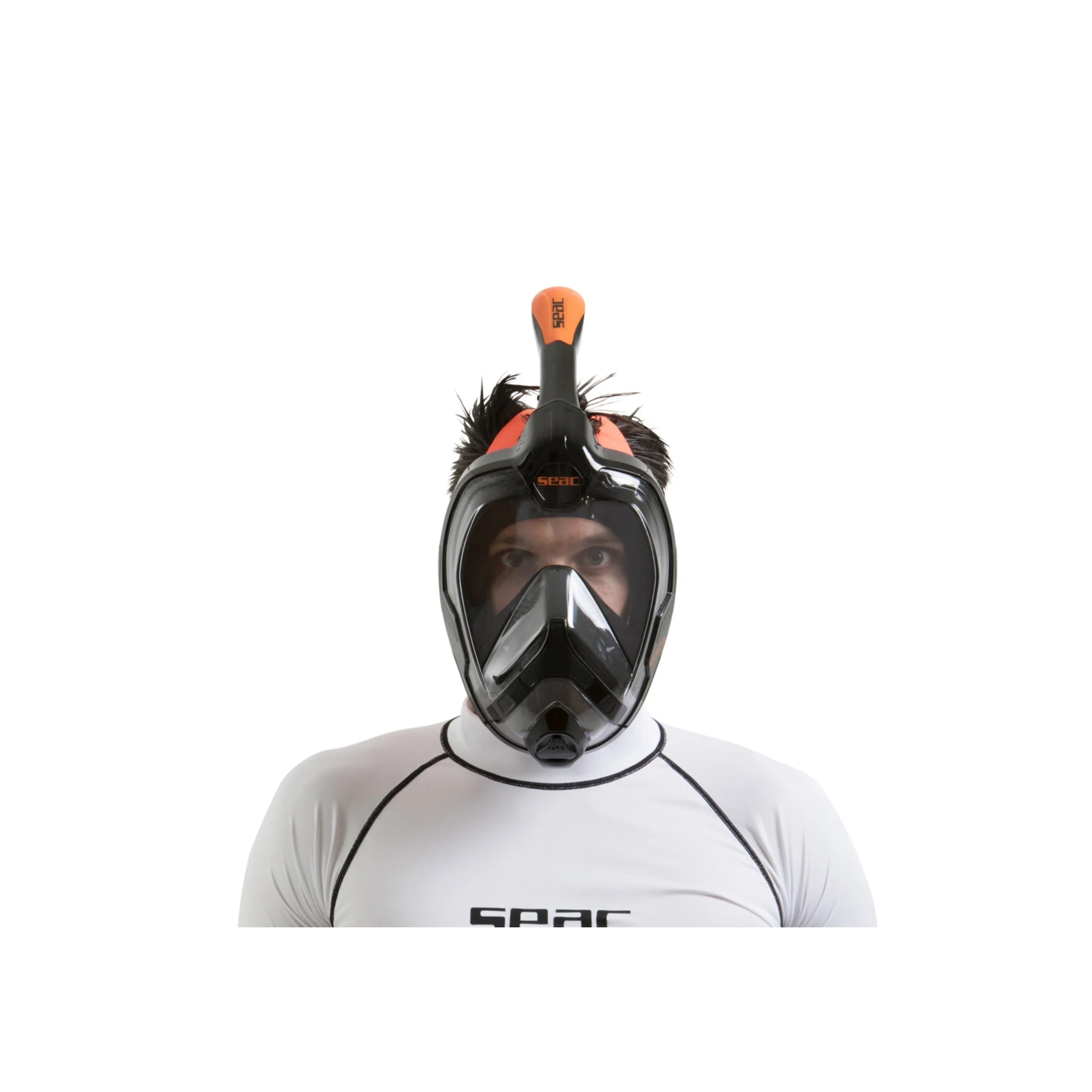 SEAC Unica Full Face Snorkel Mask Black/Orange