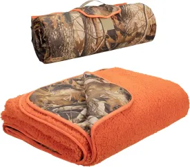 Tirrinia Outdoors Waterproof Camping Blanket,Sherpa Fleece Warm Windproof Soccer Stadium Blanket for Car Football Beach Concerts,51''X 59''