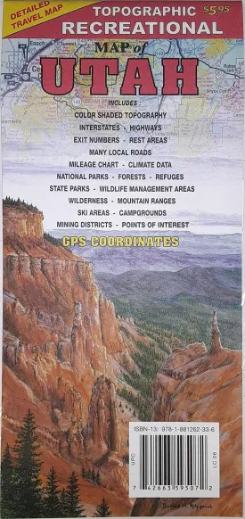 Topographic recreational map of Utah Map  May 1, 2019