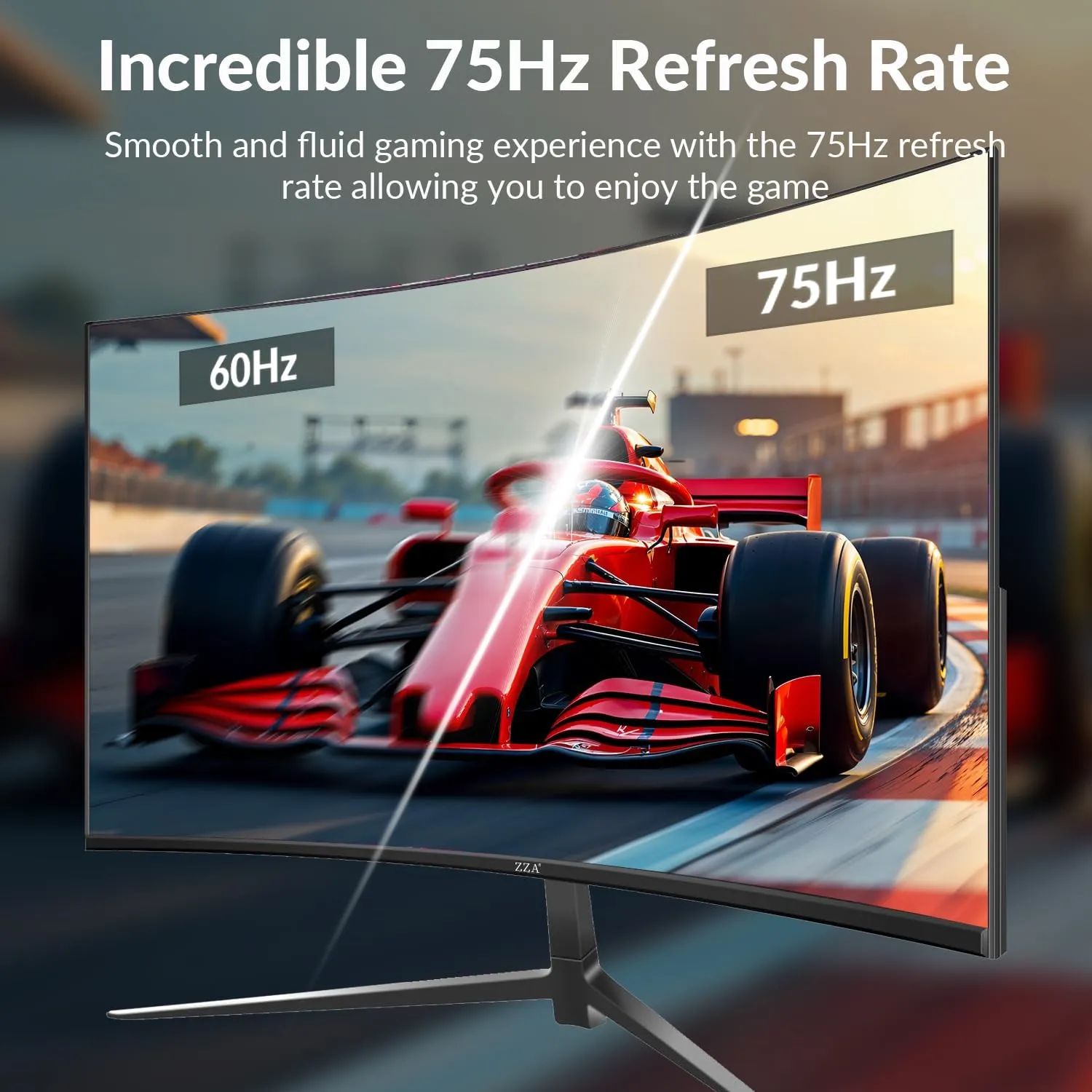 ZZA 27 inch Curved Monitor with 2K 2560 x 1440|75hz Computer Monitor 27 inch QHD with HDMI,DP and Wall Mountable| 1440P Frameless Eye Care PC Office Monitor for Working and Gaming